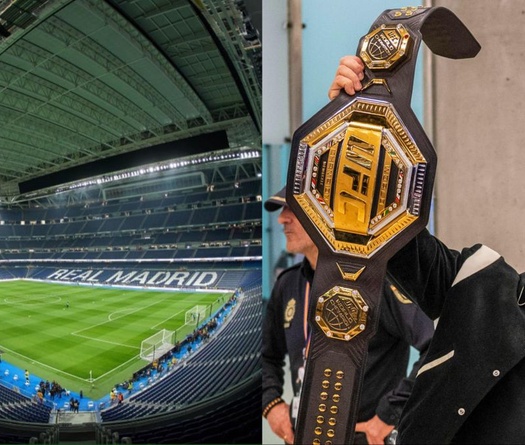 Ilia Topuria giới thiệu đai vô địch UFC ở trận Real - Sevilla