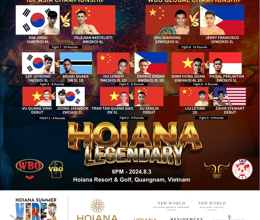 Hội An Legendary đón 2 trận tranh đai Boxing quốc tế lớn nhất Châu Á - Thái Bình Dương