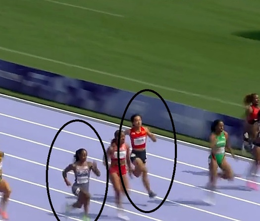 Trần Thị Nhi Yến đấu kỷ lục gia thế giới Sha'Carri Richardson ở vòng chính thức 100m nữ điền kinh Olympic 2024