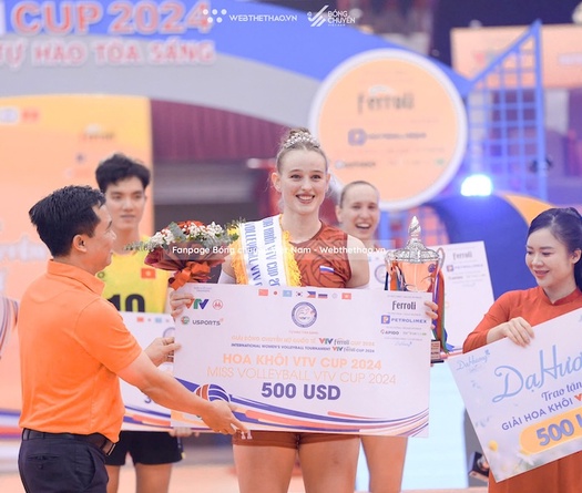 Hoa khôi bóng chuyền VTV Cup 2024 gọi tên "Búp bê Nga" Palshina