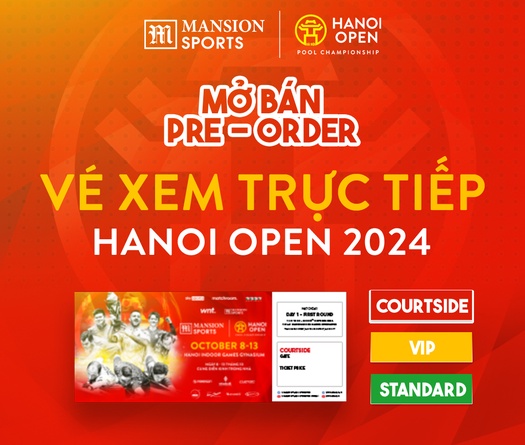 Mở cổng đặt trước vé Hanoi Open Pool Championship 2024