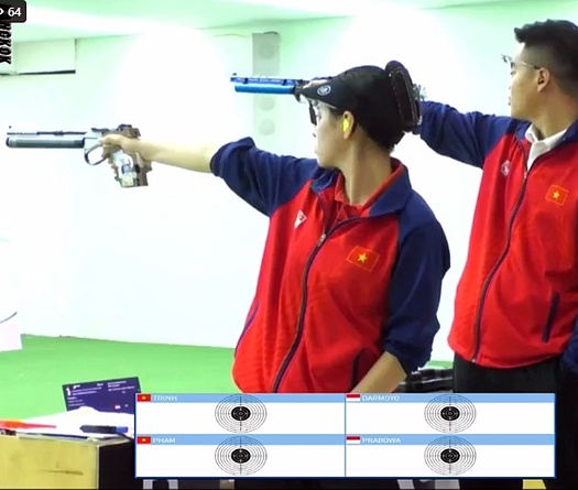 Trịnh Thu Vinh - Phạm Quang Huy "mở hàng" HCV quốc tế cho bắn súng Việt Nam