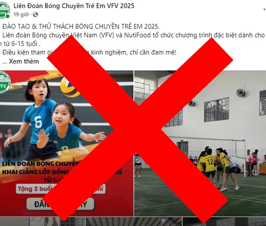 Xuất hiện trường hợp mạo danh Liên đoàn bóng chuyền Việt Nam lừa đảo