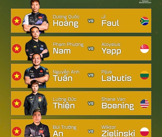 TRỰC TIẾP Vô địch 9 bi thế giới 2025 ngày 22/7: Phương Nam, An Nhiệt xuống nhánh thua