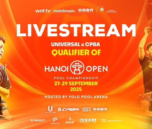 Trực tiếp Vòng loại Hanoi Open Pool 2025 ngày 28/9: Tạ Văn Linh vs Nguyễn Thục Anh