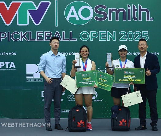 Thúy Hằng - Lê Thủy trở thành 2 nhà vô địch đầu tiên của VTV A.O SMITH Pickleball Open 2025