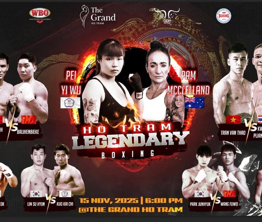 Trần Văn Thảo so tài võ sĩ Thái Lan tại sự kiện boxing Ho Tram Legendary