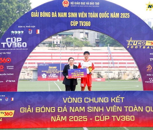 Đại học Huế thâu tóm loạt danh hiệu cá nhân tại Giải bóng đá sinh viên toàn quốc 2025 – Cúp TV360