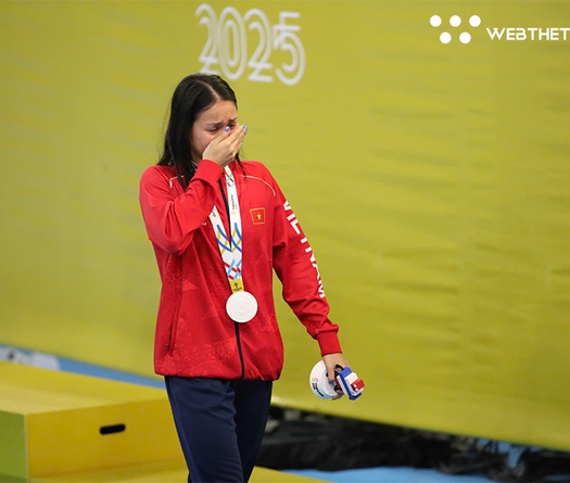 Kình ngư Mỹ Tiên bật khóc sau tấm HCB SEA Games 33