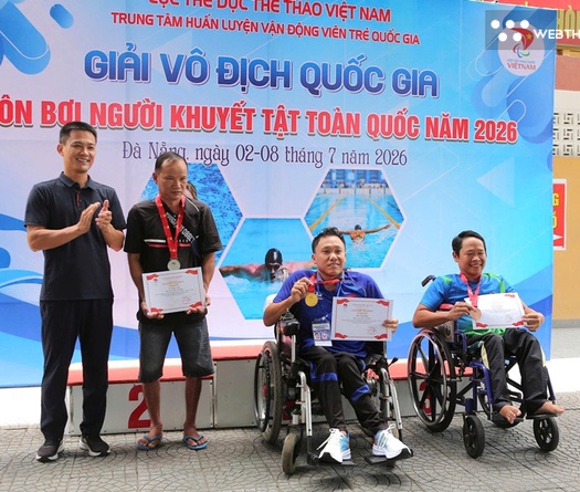 Giải VĐQG môn thể thao người khuyết tật 2026: TP.HCM "ẵm" 15/16 HCV môn bơi