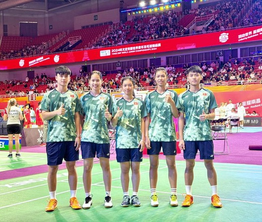 Việt Nam hạ Slovenia ở Giải cầu lông vô địch đồng đội hỗn hợp trẻ thế giới BWF 2024 tranh Cúp Suhandinata