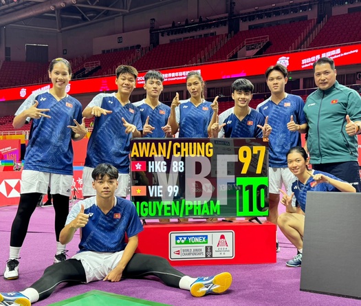 Việt Nam chiếm hạng 17 tại Giải cầu lông vô địch đồng đội hỗn hợp trẻ thế giới 2024 tranh Cúp Suhandinata