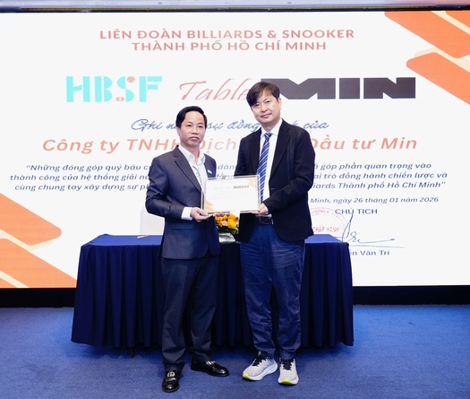 MIN Table tiếp tục là nhà tài trợ chính của hệ thống giải Billiards HBSF năm 2026