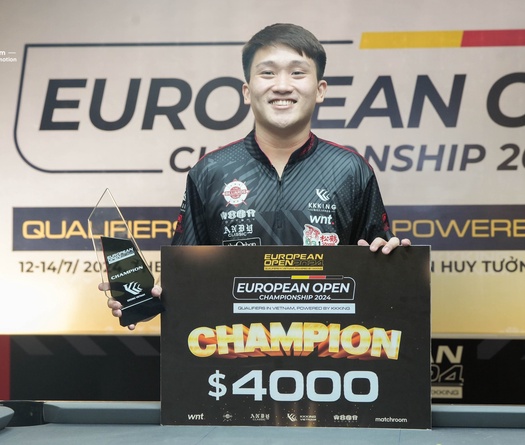 Nicholas Tan vô địch, 4 cơ thủ Việt vượt qua vòng loại giải billiards KKKing European Open 2024