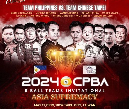Lịch thi đấu billiards CPBA 9-ball Teams Invitational - Asia Supremacy năm 2024 mới nhất ngày 29/05