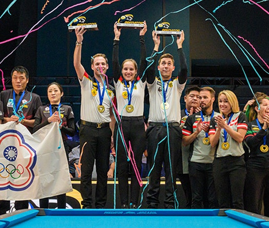 Vợ chồng Filler giúp Đức vô địch giải billiards đồng đội thế giới Predator WPA thật kịch tính