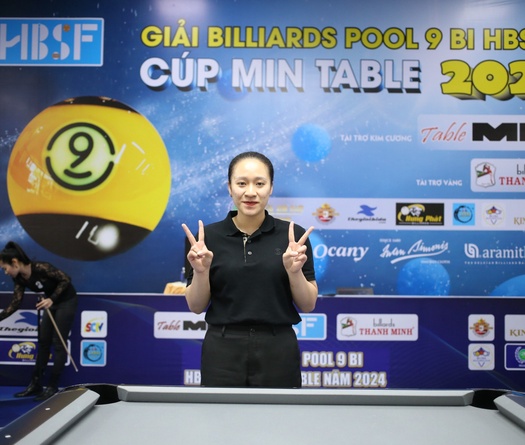 Dương Yến Vi xuất sắc vô địch giải billiard pool 9 bi nữ Tour 2 HBSF 2024