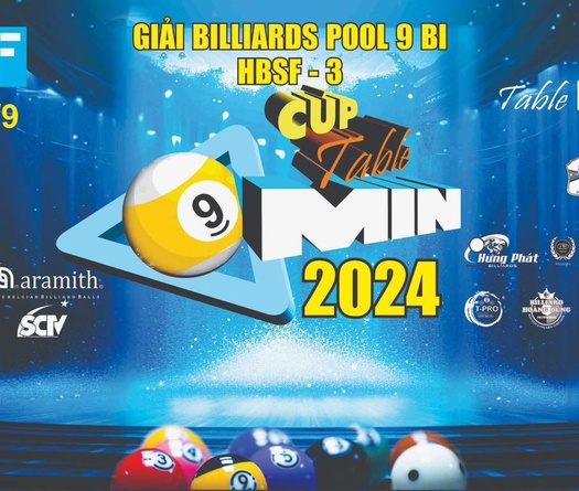Giải Billiards Pool 9 bi HBSF-3 Cúp MIN Table năm 2024 có tay cơ Hàn Quốc