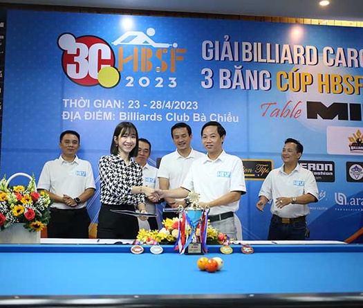 Khai mạc Tour 1 Giải Billiard Carom 3 băng Cúp HBSF 2023: Nhà tài trợ kim cương Min Table đồng hành 3 năm