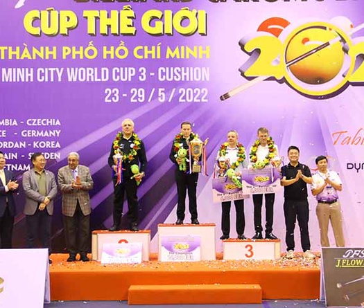 Kết quả Billiard Carom 3 băng TPHCM World Cup 2022: Hạ Zanetti, Merkcx vô địch kịch tính