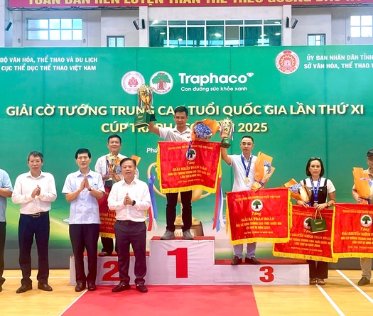 Đà Nẵng vô địch toàn đoàn Cờ Tướng trung cao tuổi Quốc gia 2025