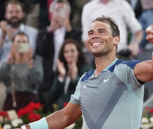 Kết quả tennis mới nhất 5/5: Mưa không cản nổi Nadal trở lại chiến thắng ở Madrid Masters