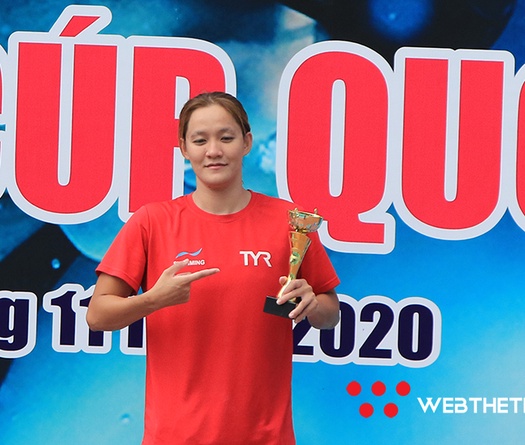 Chùm ảnh kình ngư Mỹ Thảo xuất sắc giúp Bình Phước nhất nội dung bơi Cúp Quốc gia 2020