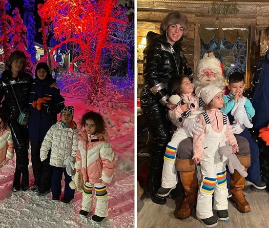 Bạn gái Ronaldo và các con đón Giáng sinh sớm với ông già Noel