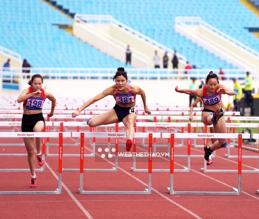 Quán quân SEA Games 31 chạy 100m rào nữ Bùi Thị Nguyên giành HCV và phá kỷ lục đầu tiên của điền kinh Đại hội Thể thao toàn quốc 2022