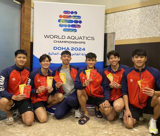 Đội tuyển bơi Việt Nam đón năm mới Giáp Thìn ở Qatar, sẵn sàng kiếm vé dự Olympic Paris 2024