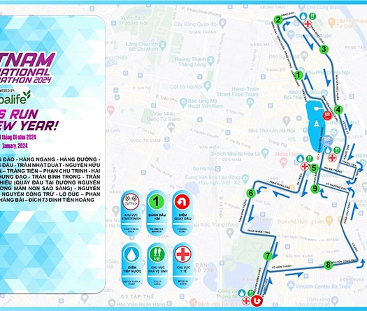 Cung đường 10km của Giải chạy Bán Marathon Quốc tế Việt Nam 2024 tài trợ bởi Herbalife