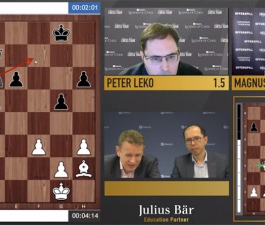 Kết quả giải cờ vua Legends of Chess ngày 23/7: Đại chiến Anand vs Kramnik