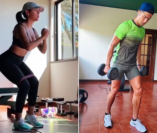 Ronaldo khiến bạn gái xấu hổ khi tập gym cùng nhau