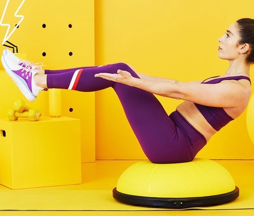 5 động tác tập với bóng Bosu cho bụng phẳng lỳ, nổi cơ 6 múi