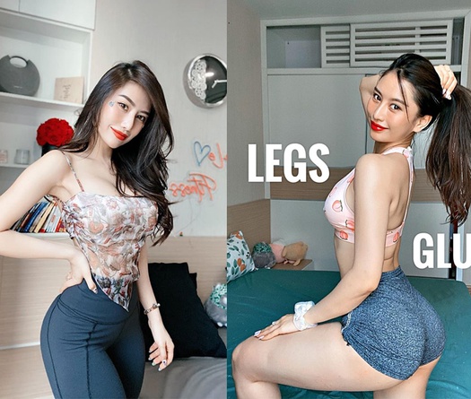 Bài tập vòng 3 căng tròn, gợi cảm của “Nữ hoàng phòng gym” Trang Lê