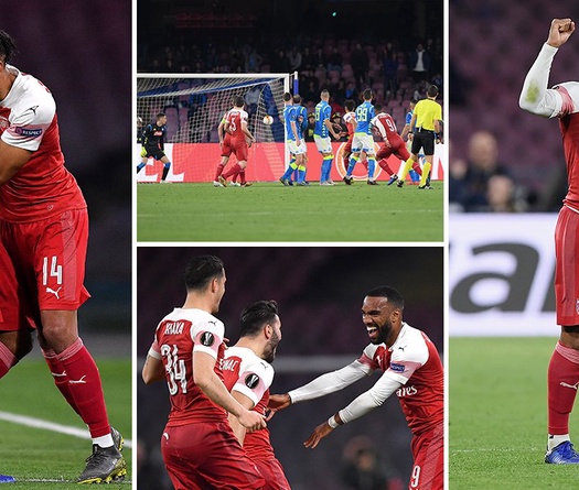 Lacazette đá phạt siêu hạng, Emery bỏ xa Wenger và những điểm nhấn trận Napoli vs Arsenal