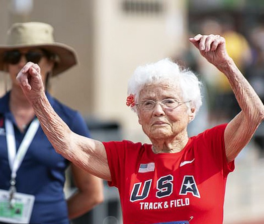 Cụ bà 103 tuổi đoạt huy chương vàng chạy 100m Đại hội thể thao Mỹ