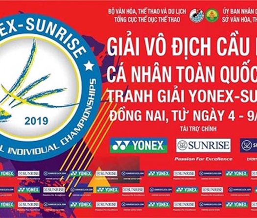 Lịch thi đấu Giải cầu lông cá nhân toàn quốc 2019