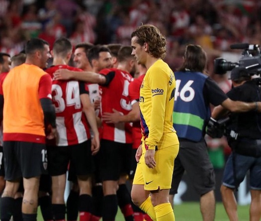 Barca thua Bilbao, Griezmann than đen đủi