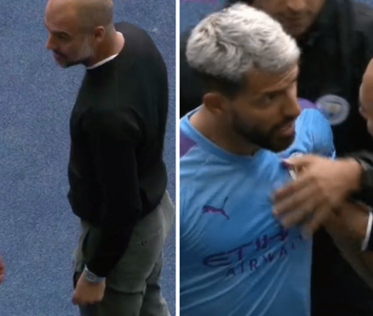 Aguero sửng cồ với Pep Guardiola sau khi bị thay giữa trận Man City vs Tottenham