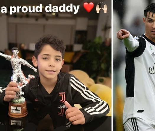 Ronaldo cha tự hào với giải thưởng đáng giá của con trai ở Juventus