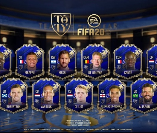 Đội hình FIFA TOTY 2020: Mane hất cẳng Ronaldo