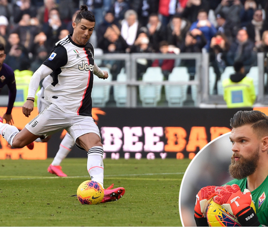 Ronaldo khiến ý đồ bắt penalty của thủ môn Fiorentina trở nên vô nghĩa