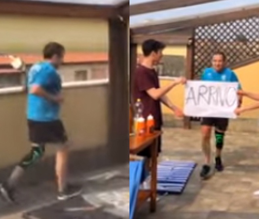 Người đàn ông 50 tuổi chạy 21km trên tầng thượng nhà giữa tâm dịch COVID-19 tại Ý