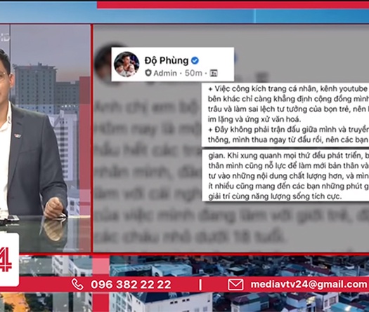 VTV24 cảm ơn Độ Mixi vì biết sửa sai, nhắn nhủ Fan cư xử văn minh