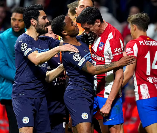 Trận Atletico vs Man City “tóe lửa” với 7 thẻ phạt trong 4 phút cuối