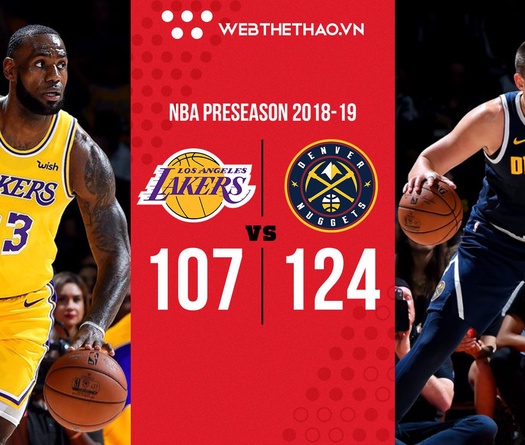 LeBron James vẫn toàn năng, nhưng Los Angeles Lakers "chết ngộp" trong cơn mưa 3 điểm của Denver Nuggets