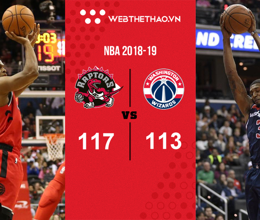 Không Leonard, Raptors vẫn lên đỉnh sau cuộc đấu thú vị với Wizards