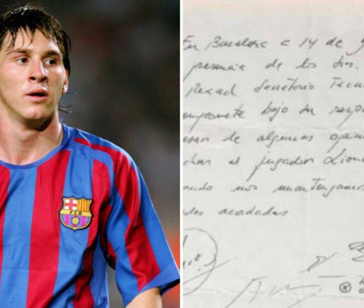 Bản hợp đồng đầu tiên giữa Barcelona và Messi ghi những gì?