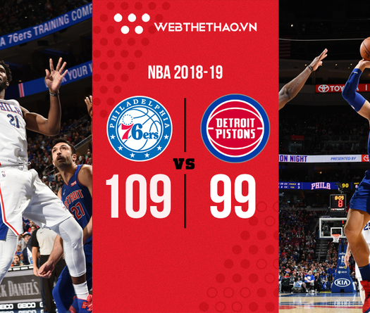 Tiếp tục hủy diệt Detroit Pistons, Joel Embiid có phải khắc tinh của Andre Drummond?